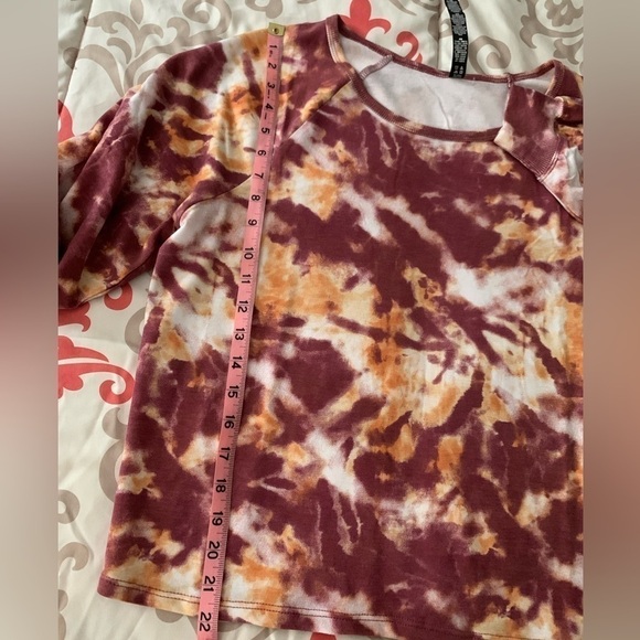 wildfox Sweat Dry Rose Apricot Tan Washed Tie Dye Sweatshirt - Picture 8 of 9